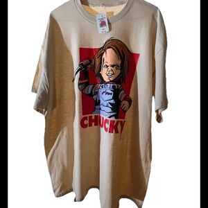 CHUCKY Knife Graphic Tee 👹
• Size: 2XL (Oversized Fit)
• Color: Beige / Tan NWT